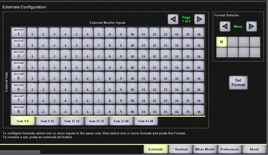 Configuration des entrées externes de monitoring (Externals)
