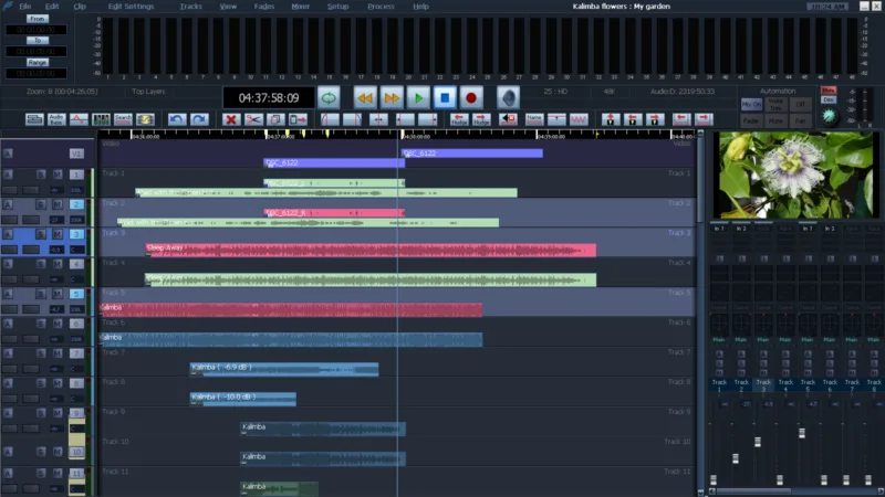 Logiciel EVO (Fairlight Media Toolkit) — capture d’écran