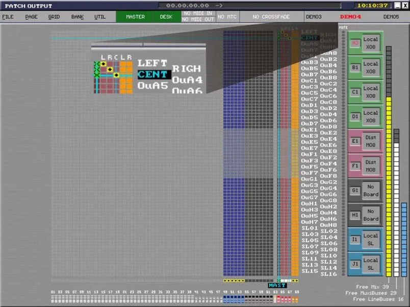 Sensoft 8.1 sur la InnovaSON Sensory Grand Live, patch des sorties
