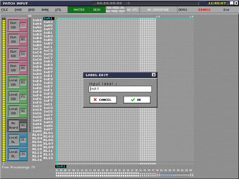 Sensoft 8 sur la InnovaSON Sy40, édition des noms de voies