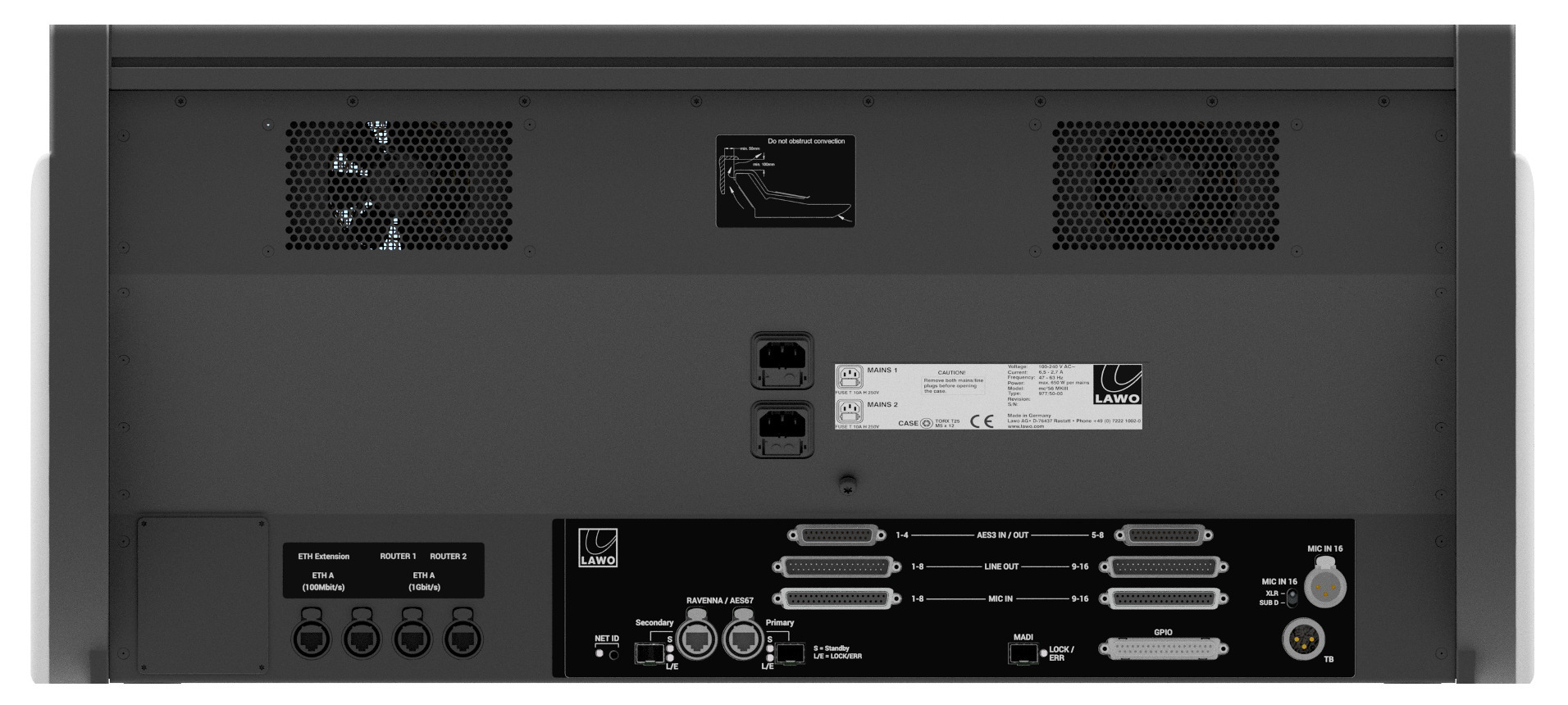 Lawo mc²56 — Rear I/O