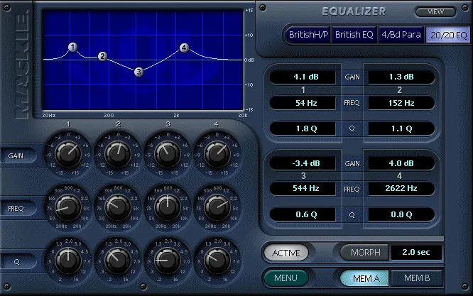 Écran VGA de la d8b, égaliseur 4 bandes de la voie