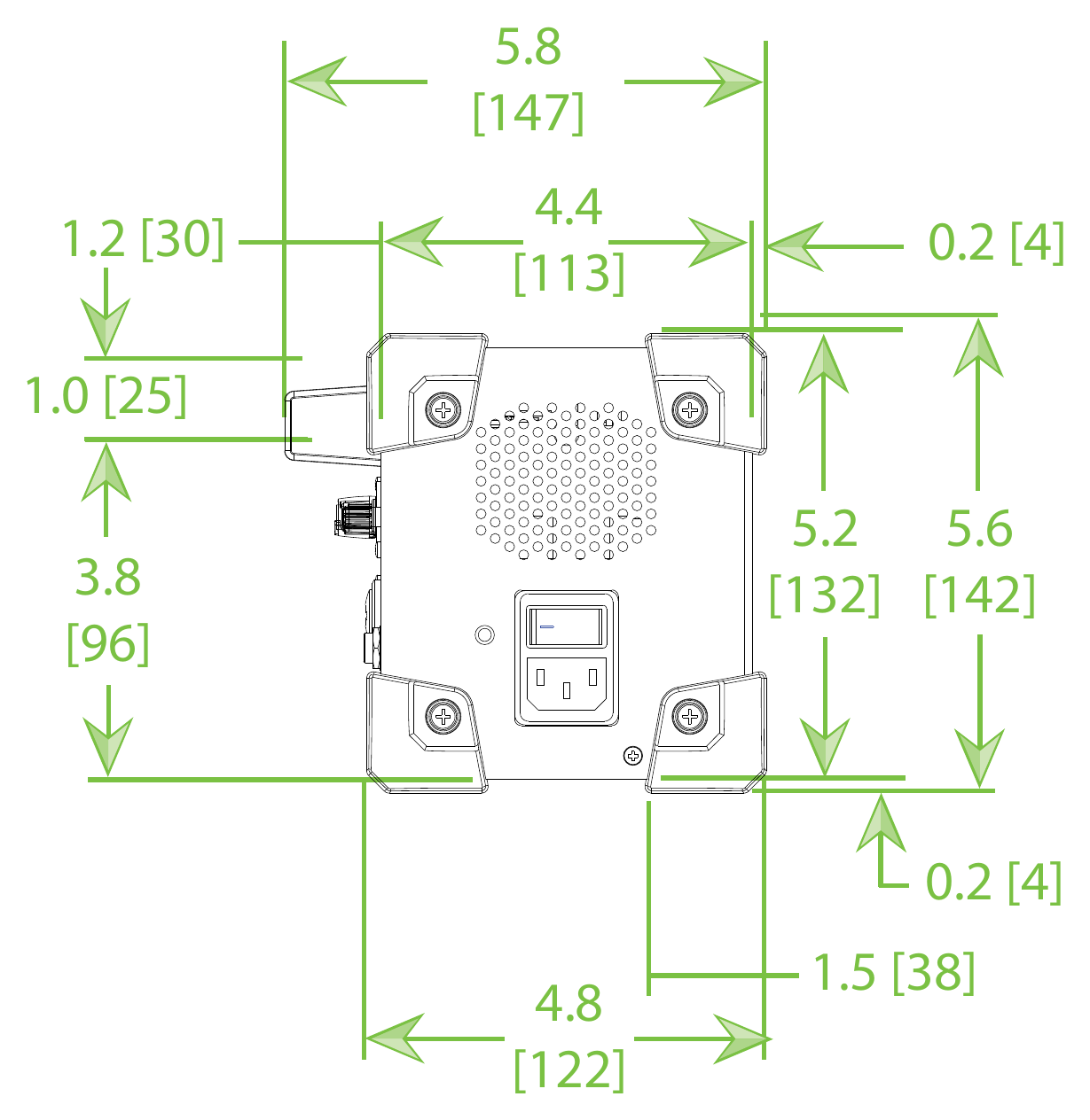 Mackie DL16S — Face arrière