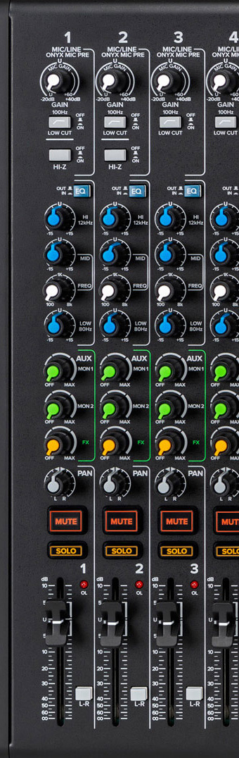 Mackie Onyx24 — Channel strip