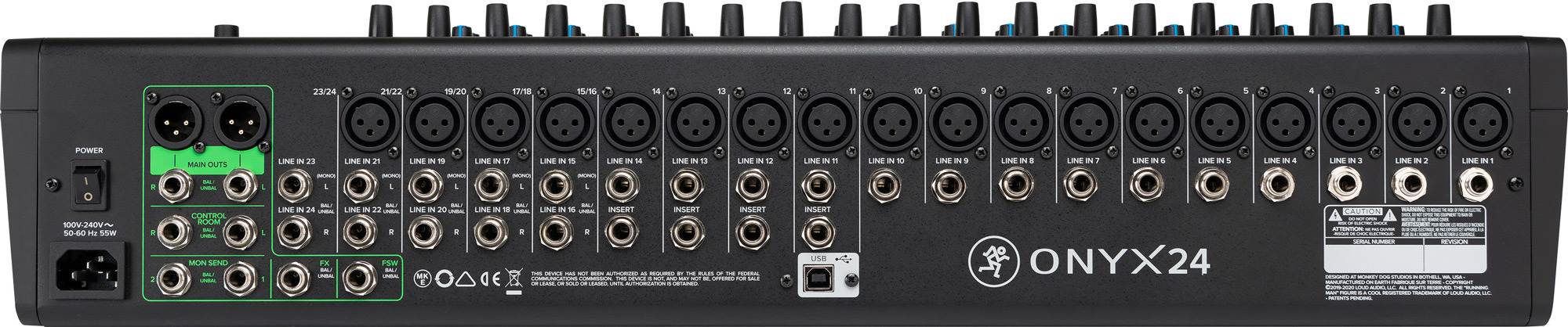 Mackie Onyx24 — Rear I/O