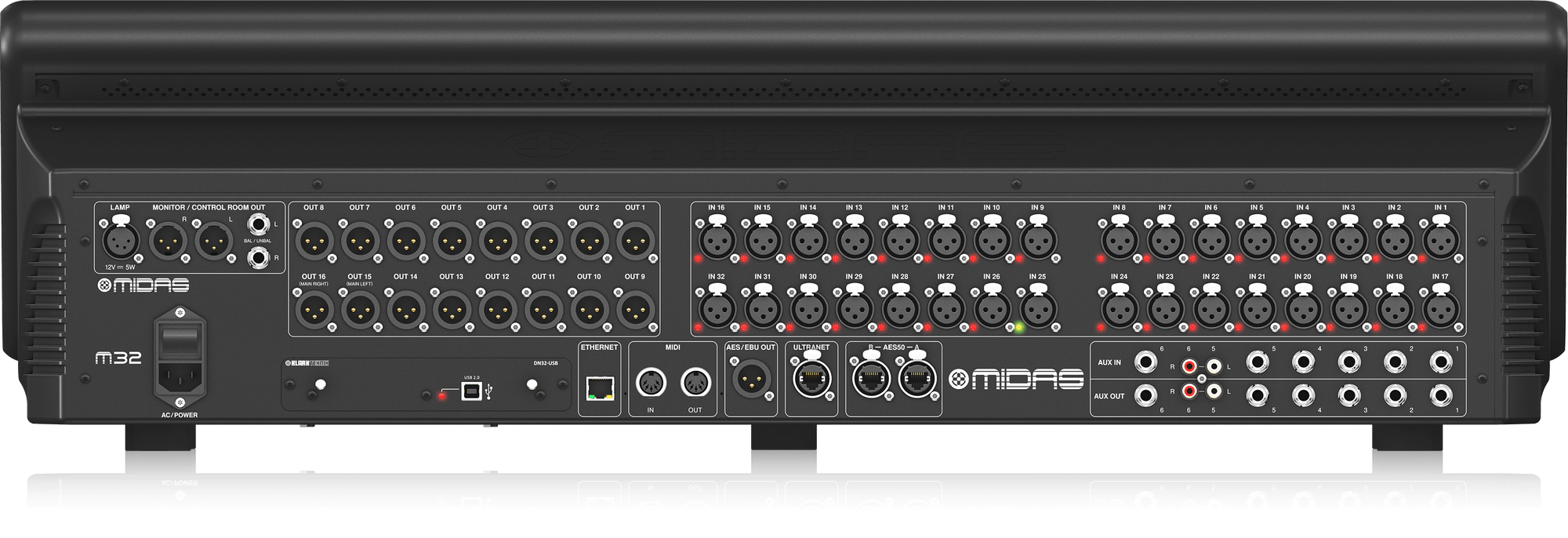 Midas M32 — Face arrière