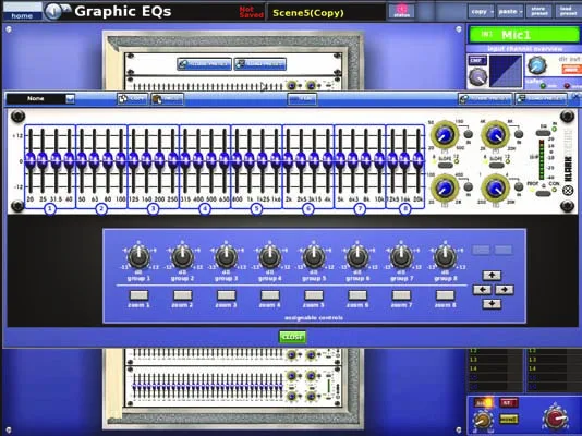 Midas PRO2, Graphic EQs, graphic equalisers screen