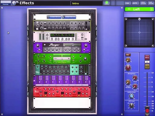 Midas PRO9, Effects, virtual effects rack screen