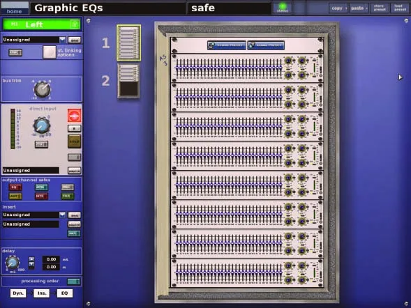 Midas PRO9, Graphic EQs, graphic equalisers screen