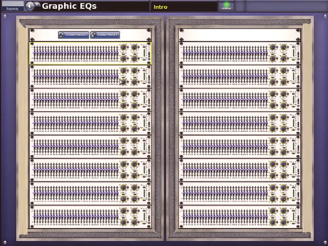 Midas XL8, Graphic EQs screen, graphic equaliser racks