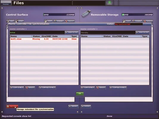 Midas PRO9, Files, file management screen