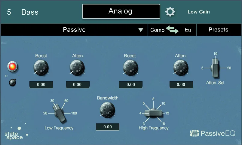 Écran tactile de la StudioLive Series III, Modèle d'égaliseur Passive EQ du Fat Channel