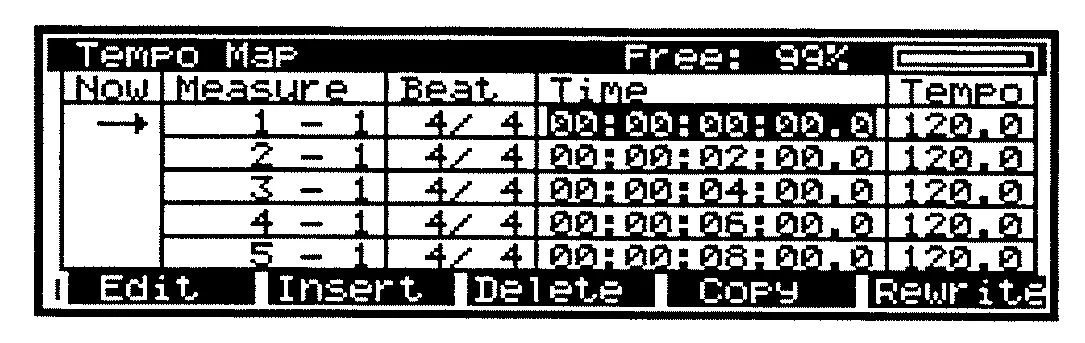 Écran Tempo Map