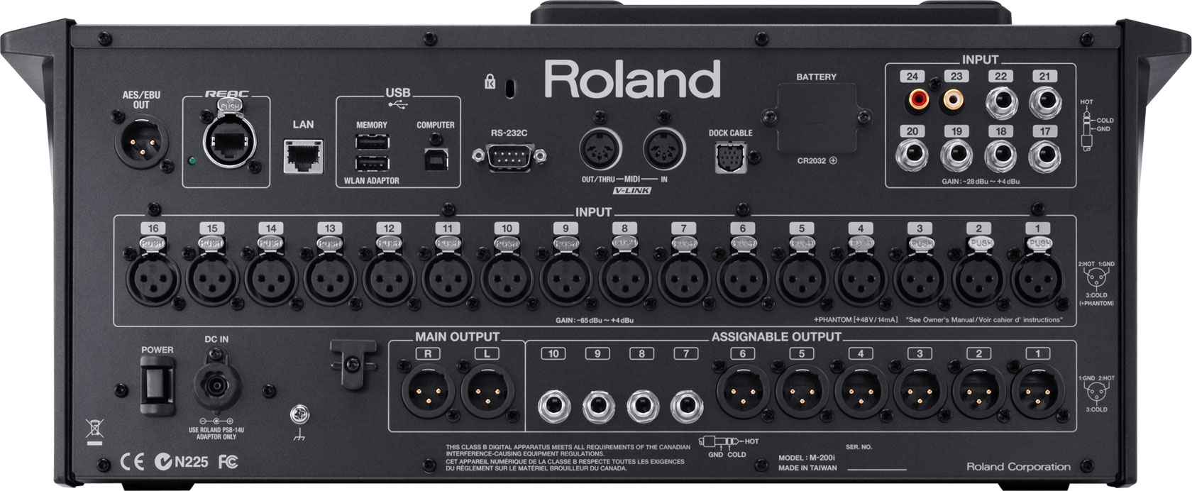 Roland M-200i — Face arrière