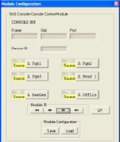 SAS Router Control Software : configuration du module de contrôle console de la Rubicon, touches de source moniteur