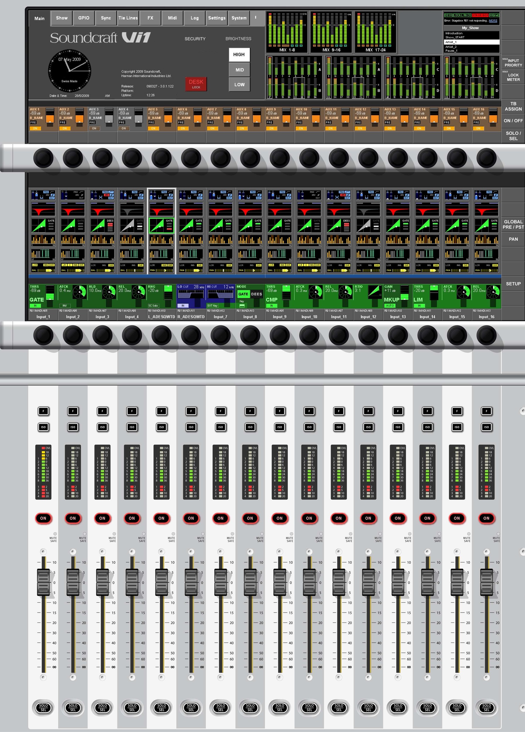 Soundcraft Vi1 — Tranche