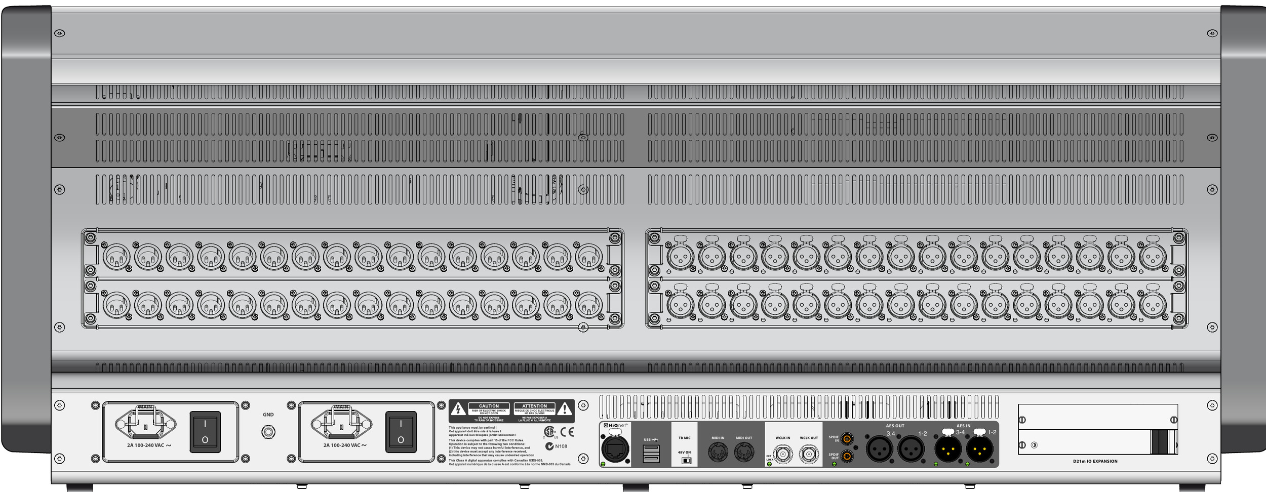 Soundcraft Vi1 — Face arrière