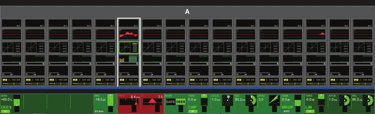 Soundcraft Vi1, Page Dynamics en mode de-esser