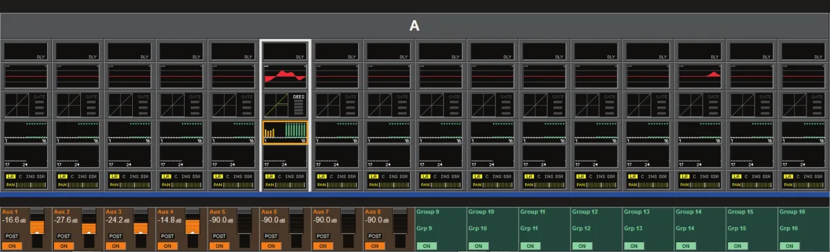 Soundcraft Vi1, Page Bus Routing : envois vers les bus 1 à 16