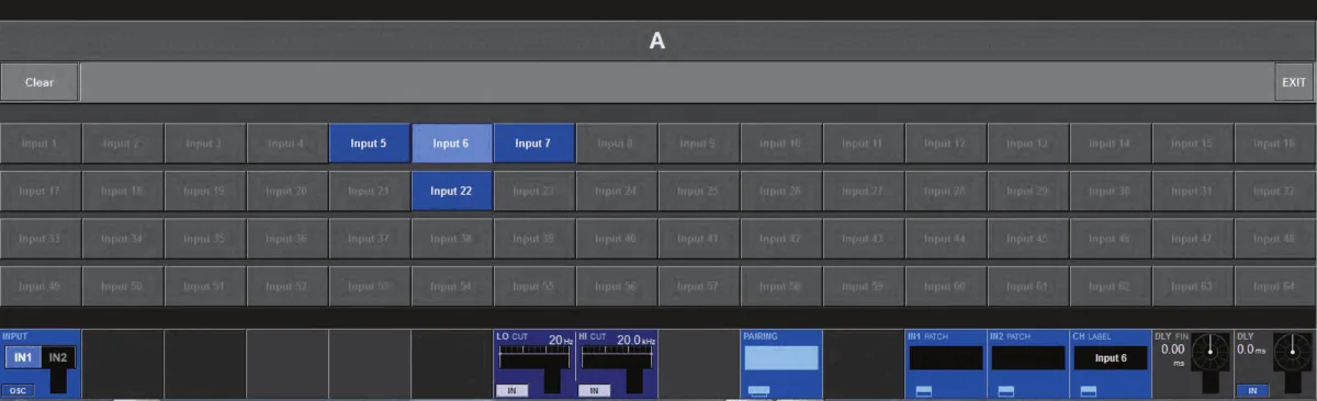 Soundcraft Vi1, Page de couplage stéréo des voies d'entrée