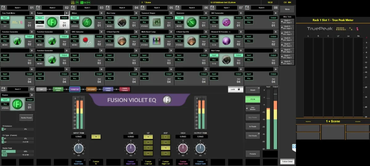 System T software: Fusion Violet EQ processor (common to the System T range)