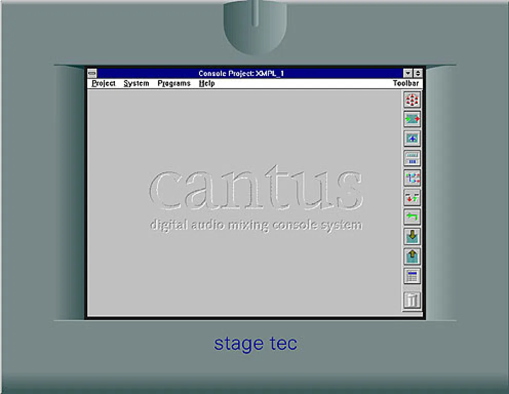 Écran TFT de la Cantus : bureau du logiciel graphique de commande sous Windows (agrandi x2)
