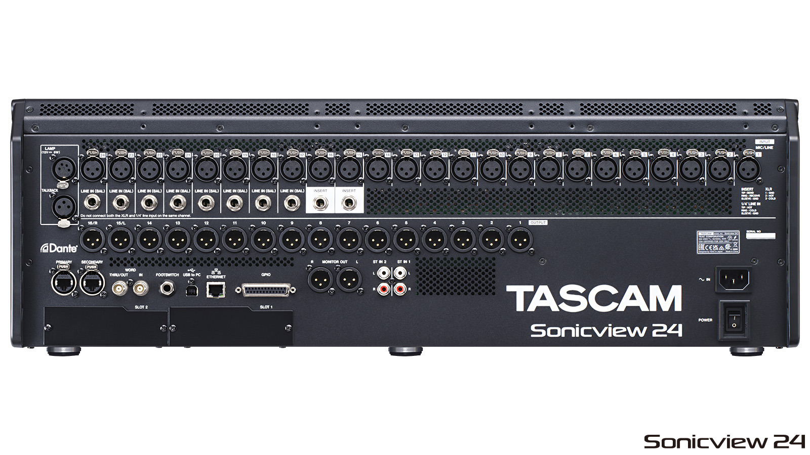 Tascam Sonicview 24 — Face arrière