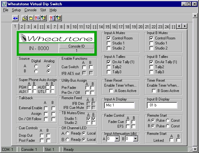 Wheatstone Virtual Dip Switch — capture d’écran