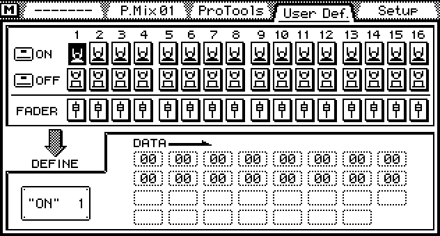 Écran de la 03D, MIDI Remote User Def., télécommande personnalisée