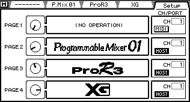 Écran de la 03D, MIDI Remote Setup, pages de télécommande MIDI