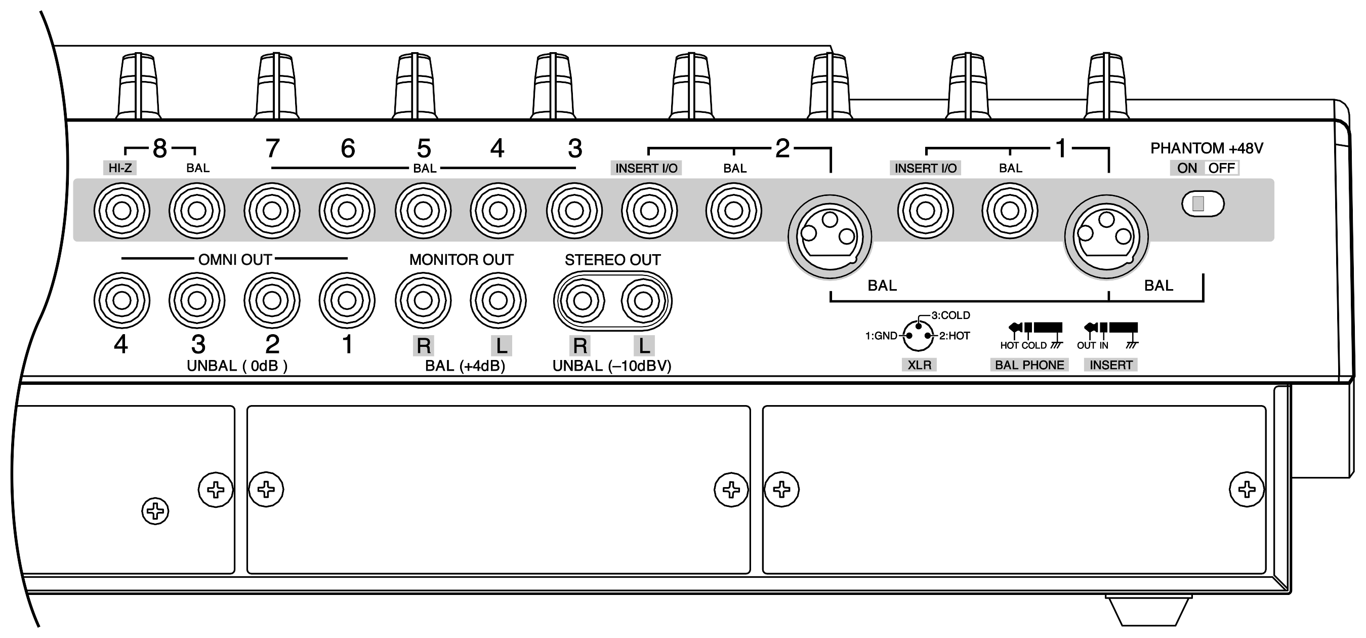Yamaha AW4416 — Face arrière