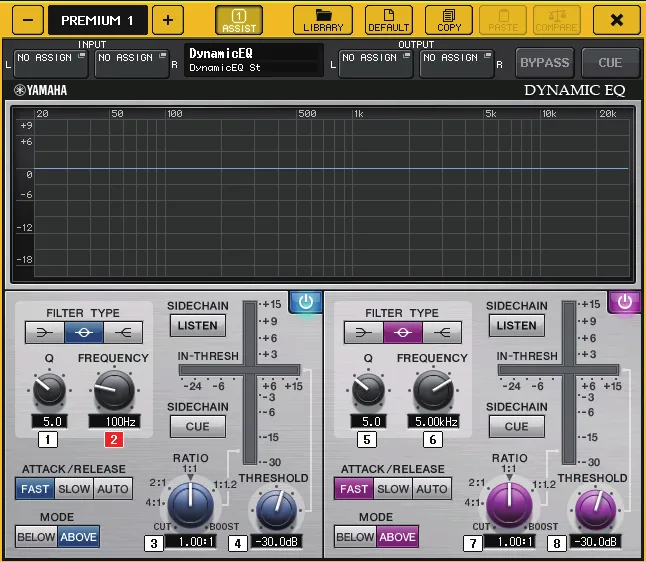 Fenêtre Premium Rack de la CL5 : égaliseur dynamique Dynamic EQ