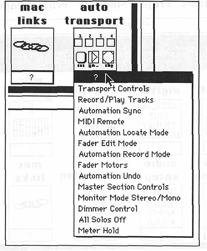 DMC1000 Project Manager on Macintosh, auto transport help popup