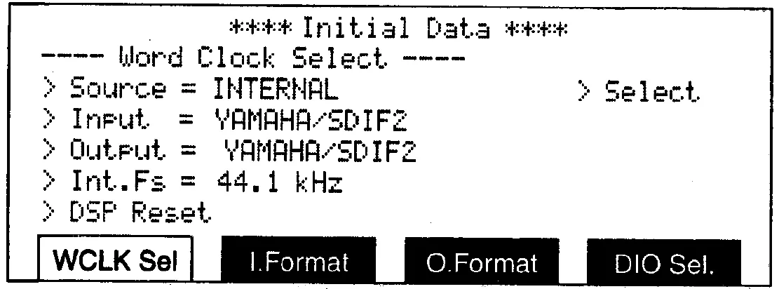 DMC1000 LCD, word clock select (manual drawing)
