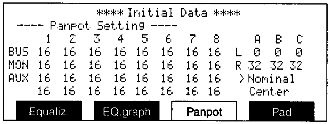 DMC1000 LCD, panpot setting (manual drawing)