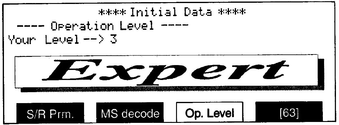 DMC1000 LCD, Operation Level (manual drawing)