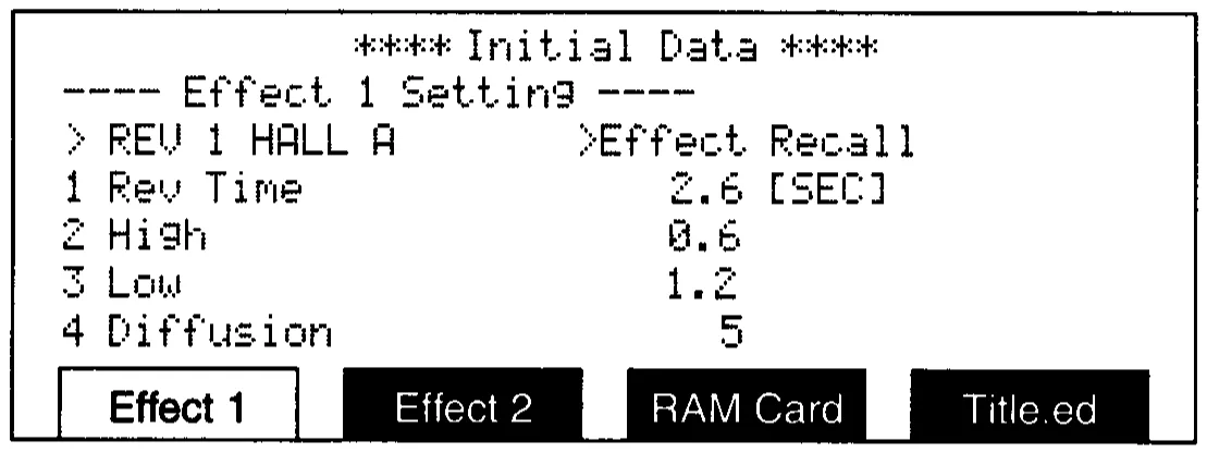 DMC1000 LCD, effect 1 setting (manual drawing)