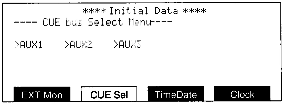 DMC1000 LCD, CUE bus select (manual drawing)