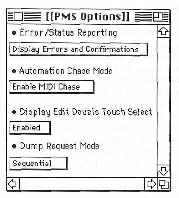 DMC1000 Project Manager on Macintosh, PMS options
