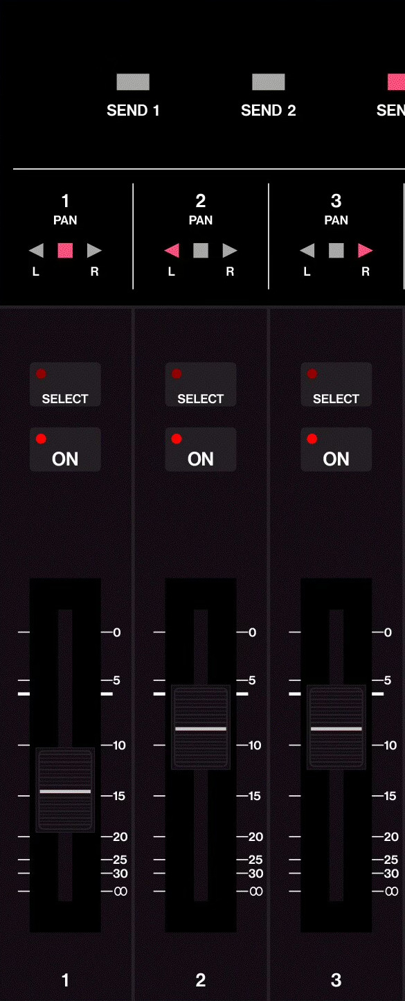 Yamaha DMP7 — Channel strip