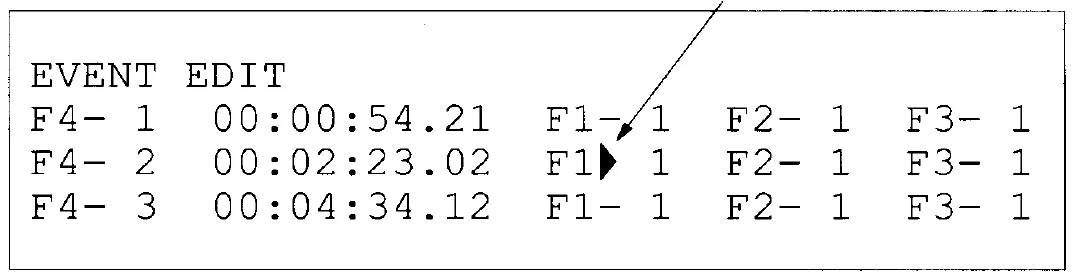 DMR8 main LCD, automation EVENT EDIT, with manual pointer arrow (manual drawing)