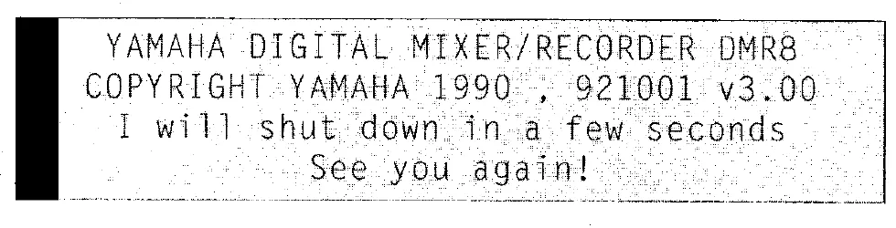 DMR8 main LCD, power-off message (manual drawing)