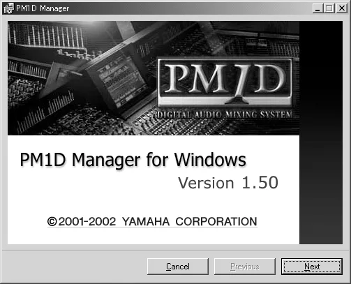 PM1D Manager pour Windows, installation de la version 1.50