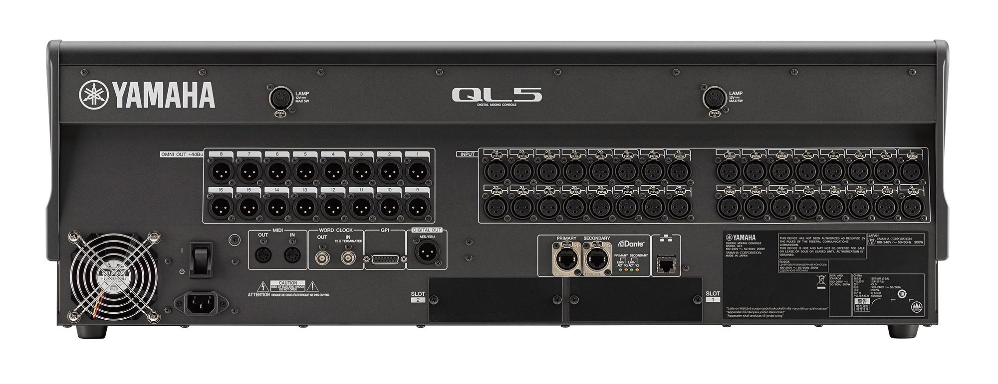 Yamaha QL5 - Face arrière