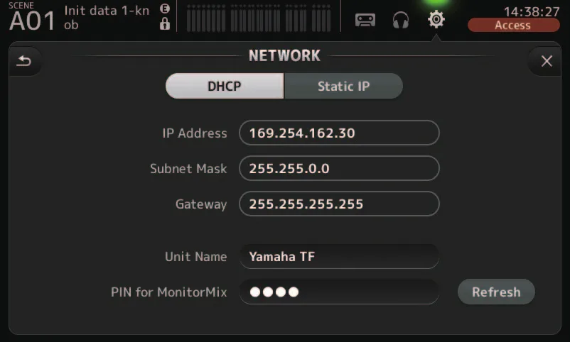 Écran NETWORK de la TF5
