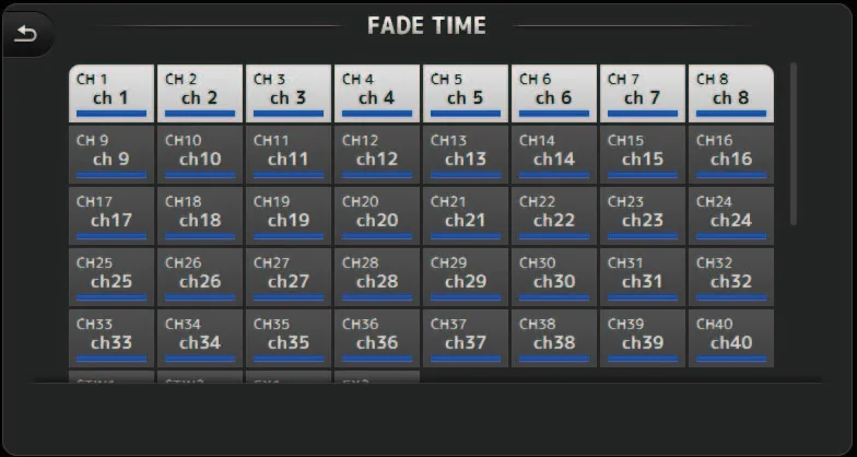 Écran FADE TIME de la TF5